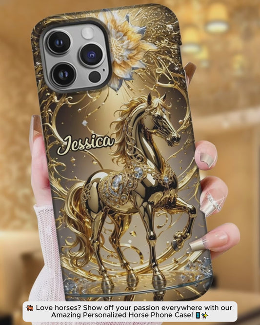 Coque de téléphone personnalisée avec motif cheval « Magnifique Cheval »