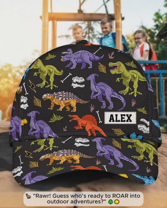 Casquette classique personnalisée pour enfant avec motif dinosaure
