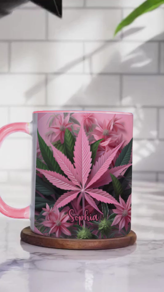 Pink Stoner Chick – Personalisierter Weed-Akzentbecher