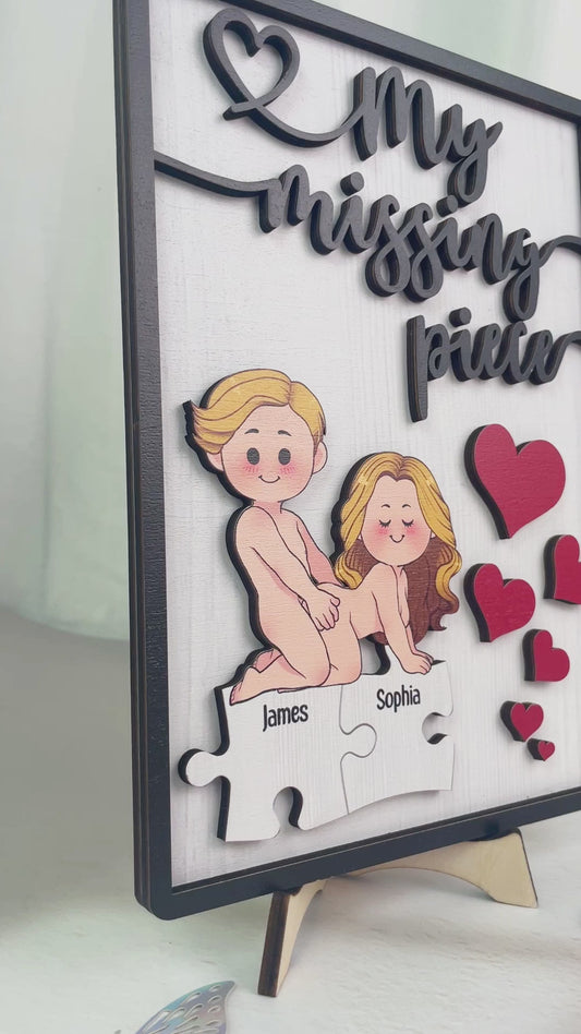 My Missing Piece - Personalized Couple 2 Layered Wood Sign / Wood Plaque
