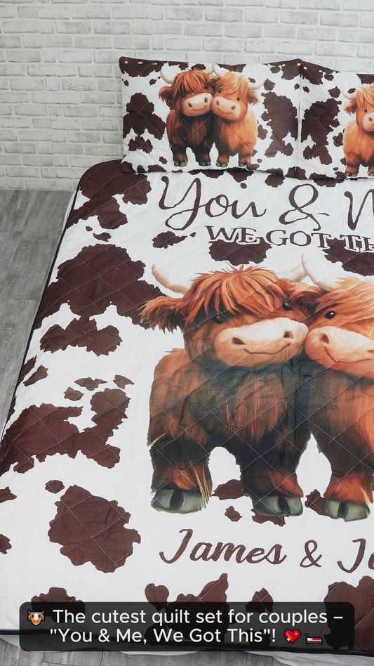 „Du und ich, wir schaffen das“ – personalisiertes Quilt-Set