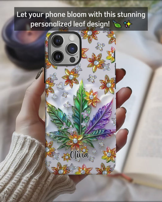 Wunderschönes Blatt - Personalisierte Handyhülle mit Cannabis-Vollbilddruck