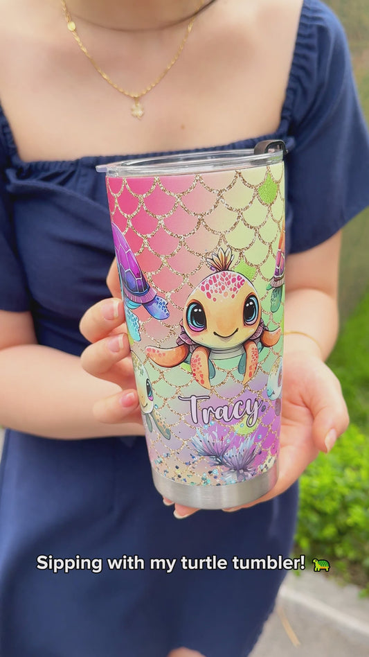 Cute Turtles - Personalized Turtle Tumbler