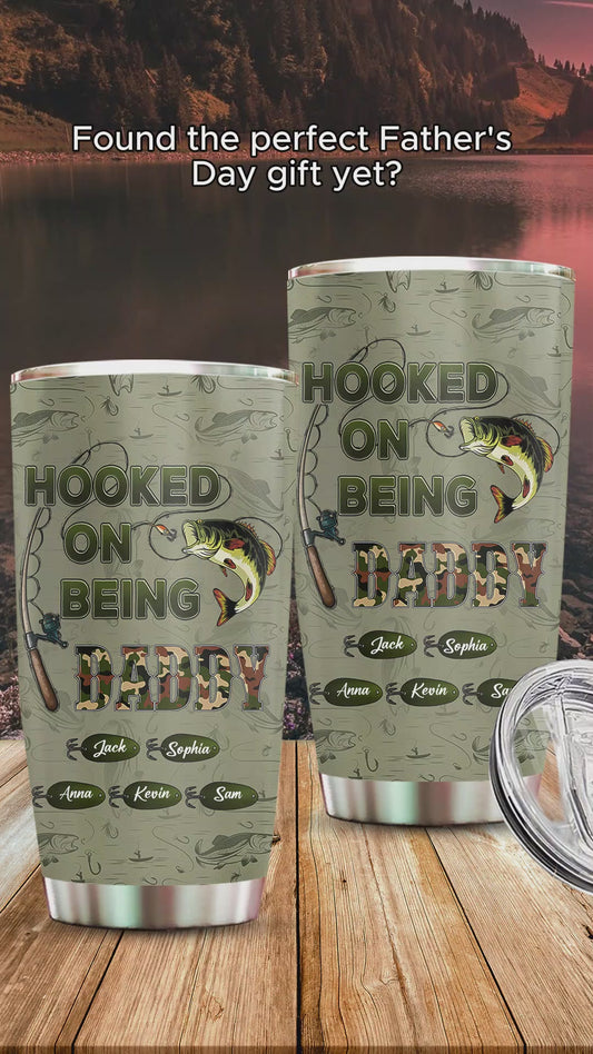 Hooked On Being Dad/ Grandpa... - Personalized Fishing Tumbler