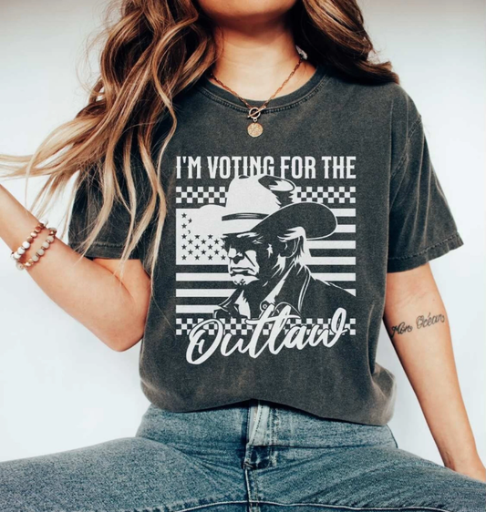 Ich wähle den Outlaw-Präsidenten Trump – T-Shirt, Western-Trump-Cowboy-Shirt, Trump-Verurteilungs-Shirt, Wahl-T-Shirt & Hoodie für die Wahl 2024
