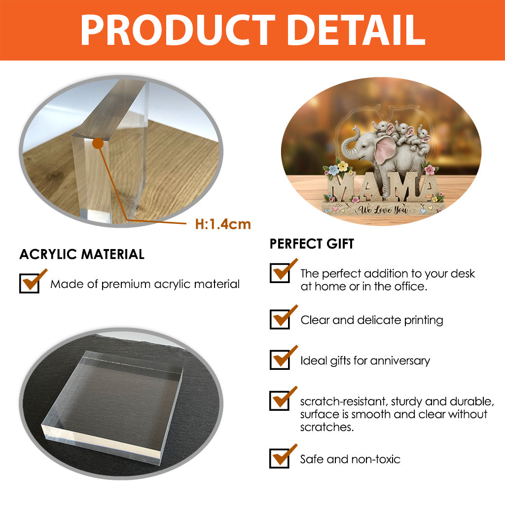 Christmas Gift for Mom - Personalized Mother Custom Shaped Acrylic Plaque