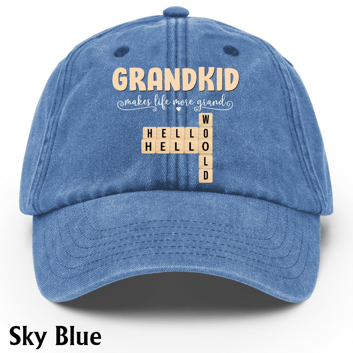 Geschenke für Opa und Oma: Enkelkinder machen das Leben schöner – personalisierte Scrabble-Jeanskappe