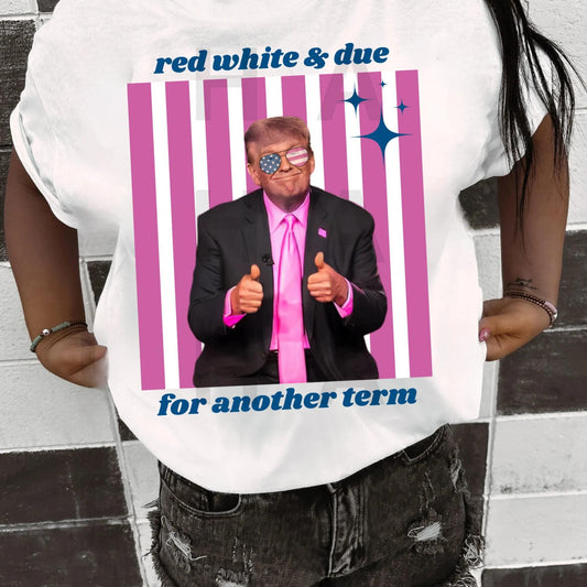 Rot-Weiß-T-Shirt „Für eine weitere Amtszeit bereit“, Pinkes Präsidenten-Shirt, „Make America Great Again“-Shirt, MAGA-Shirts, T-Shirt & Hoodie