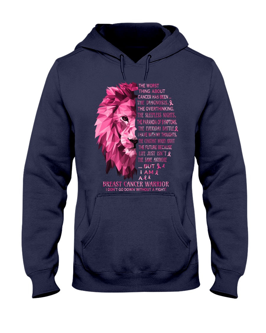 Löwe, Kämpfer gegen Brustkrebs – T-Shirt und Hoodie zur Sensibilisierung für Brustkrebs 0822