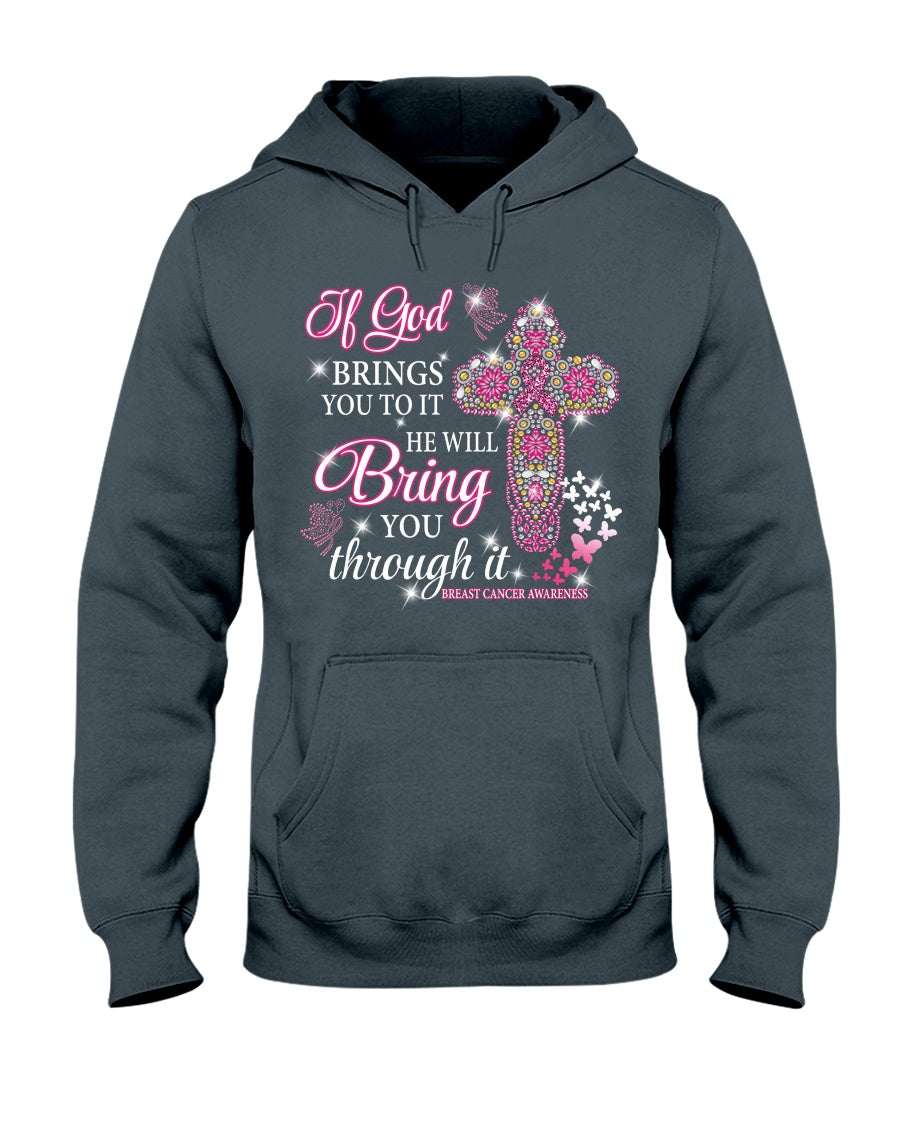 Wenn Gott dich in diese Situation führt, wird er dich auch hindurchführen. Brustkrebs – T-Shirt und Hoodie zur Sensibilisierung für Brustkrebs 0822