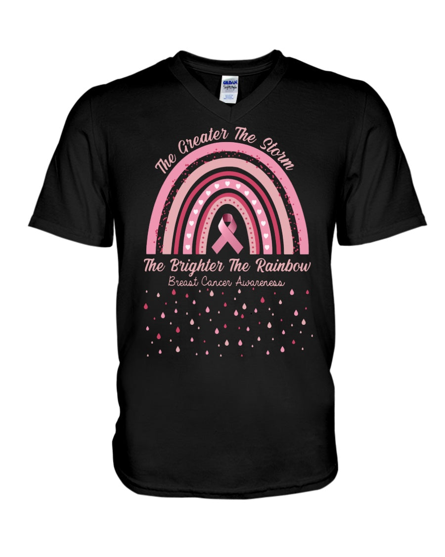 Je heftiger der Sturm, desto heller der Regenbogen – T-Shirt und Hoodie zur Sensibilisierung für Brustkrebs 0822