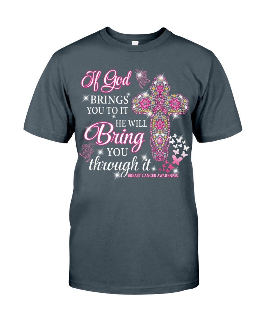 Wenn Gott dich in diese Situation führt, wird er dich auch hindurchführen. Brustkrebs – T-Shirt und Hoodie zur Sensibilisierung für Brustkrebs 0822