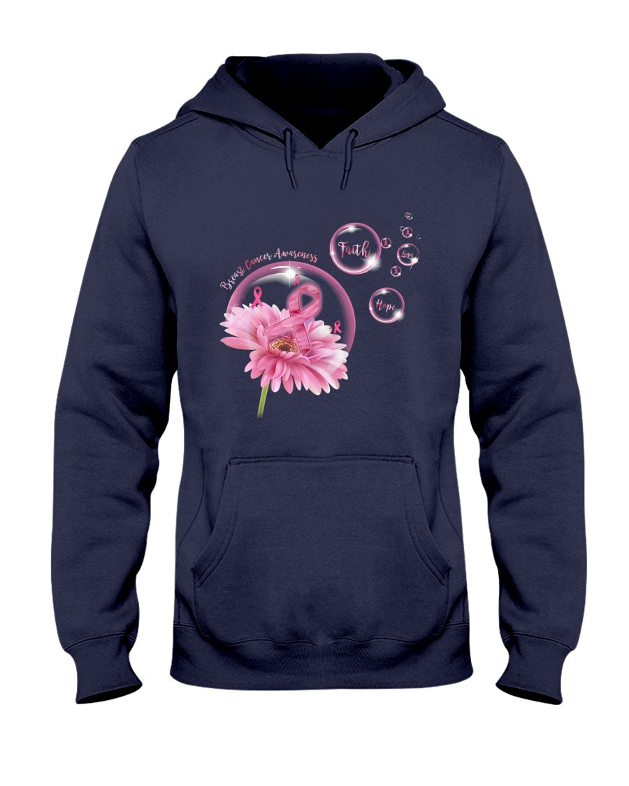 Glaube, Hoffnung, Liebe – T-Shirt und Hoodie zur Sensibilisierung für Brustkrebs 0822