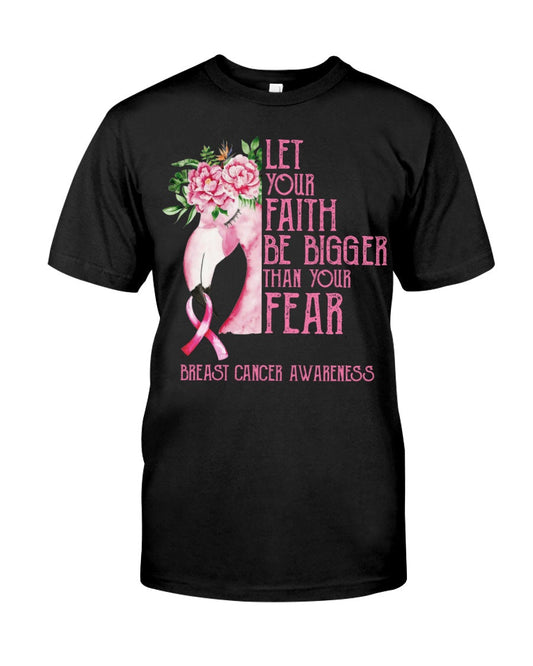 T-shirt et sweat à capuche Flamingo « Que ta foi soit plus grande que ta peur » – Sensibilisation au cancer du sein 0822