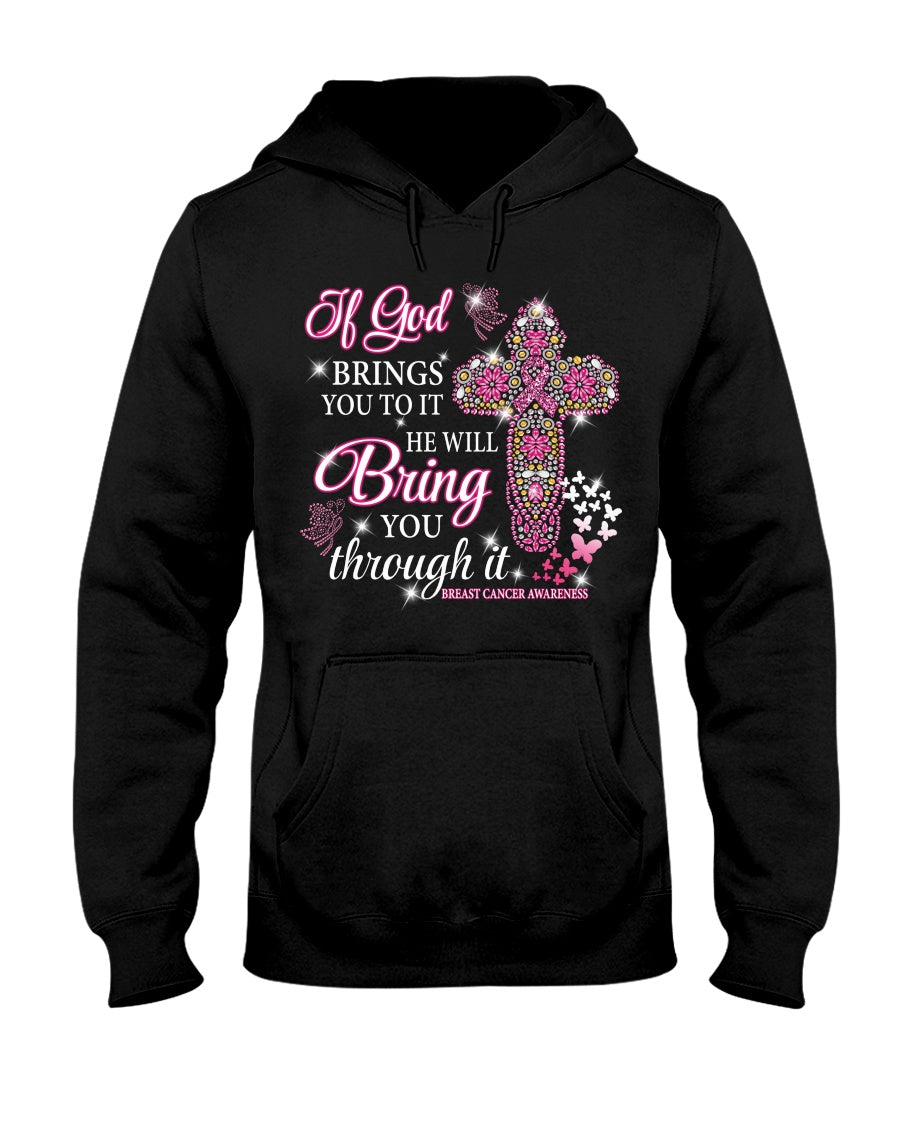 Wenn Gott dich in diese Situation führt, wird er dich auch hindurchführen. Brustkrebs – T-Shirt und Hoodie zur Sensibilisierung für Brustkrebs 0822