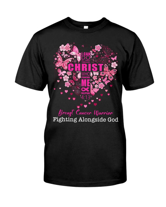 Je peux tout faire grâce au Christ qui me fortifie - T-shirt et sweat à capuche de sensibilisation au cancer du sein 0822