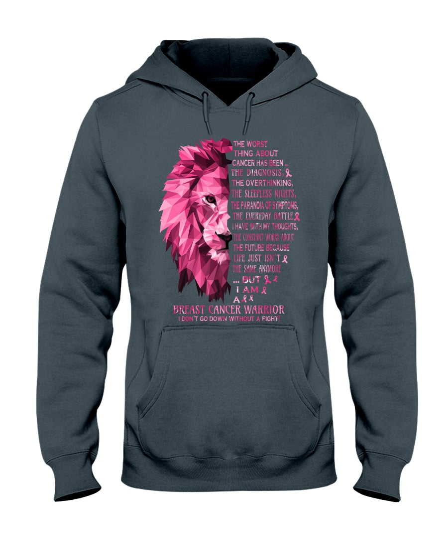 Löwe, Kämpfer gegen Brustkrebs – T-Shirt und Hoodie zur Sensibilisierung für Brustkrebs 0822