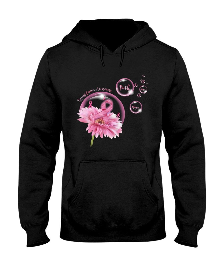 Glaube, Hoffnung, Liebe – T-Shirt und Hoodie zur Sensibilisierung für Brustkrebs 0822