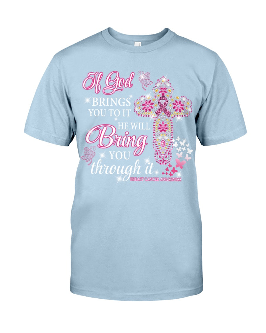Wenn Gott dich in diese Situation führt, wird er dich auch hindurchführen. Brustkrebs – T-Shirt und Hoodie zur Sensibilisierung für Brustkrebs 0822