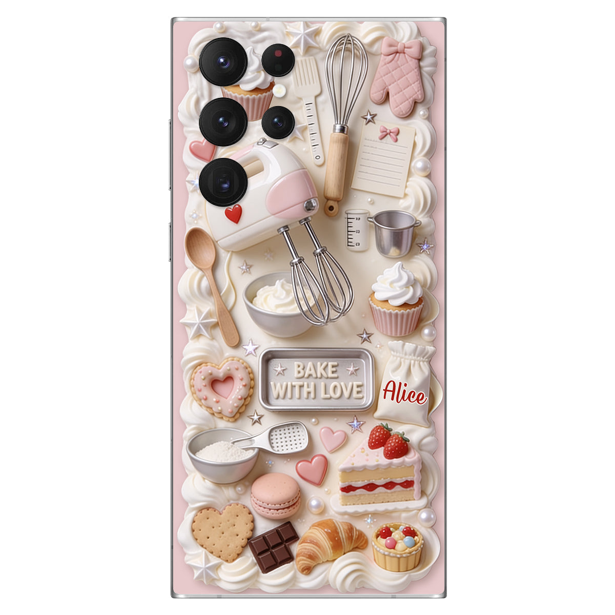 Bake With Love - Personalized Baking 3D Embossed Leather Phone Case