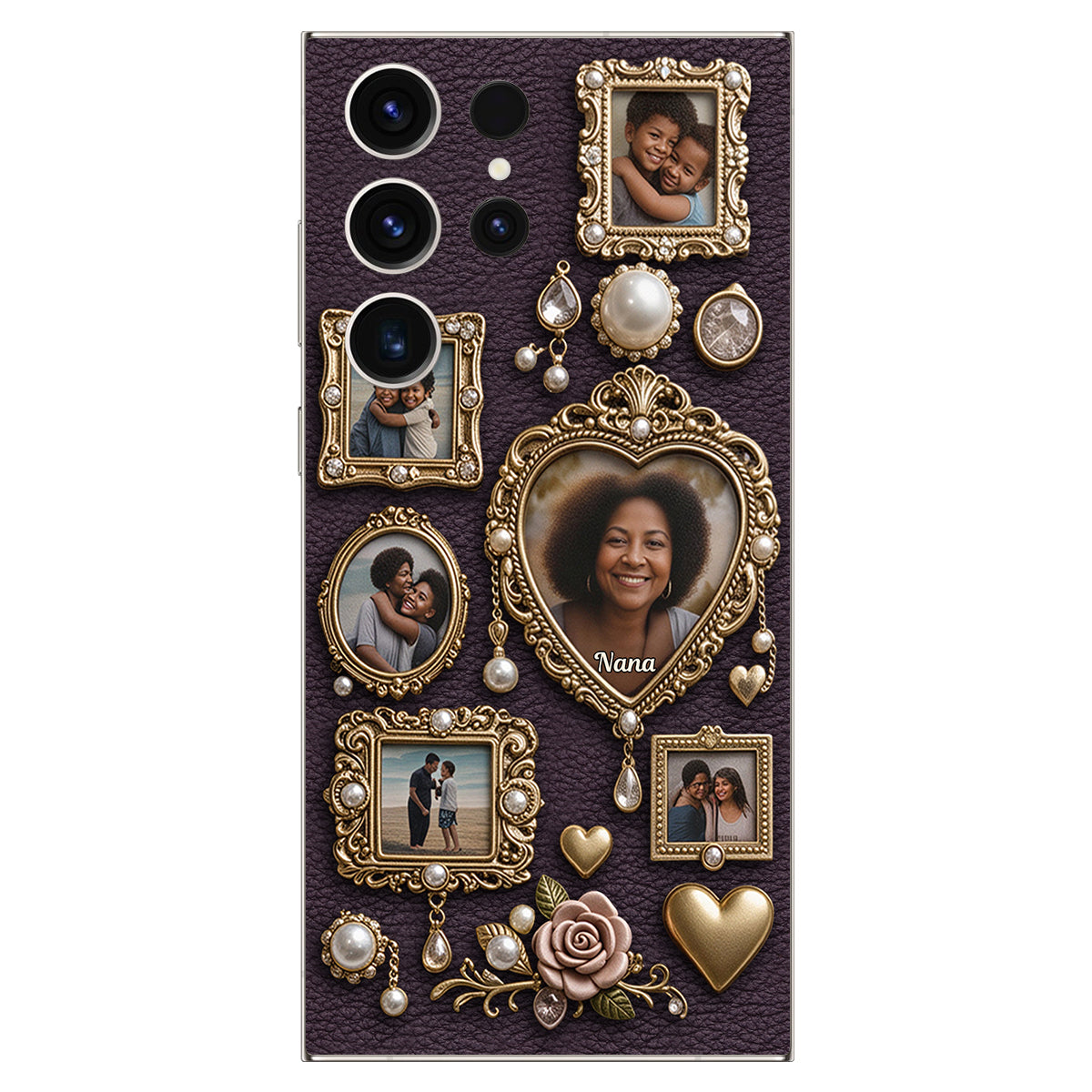 Le petit musée mignon de grand-mère - Étui de téléphone en cuir personnalisé pour grand-mère