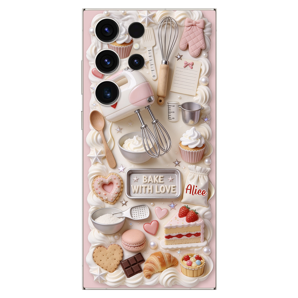 Bake With Love - Personalized Baking 3D Embossed Leather Phone Case