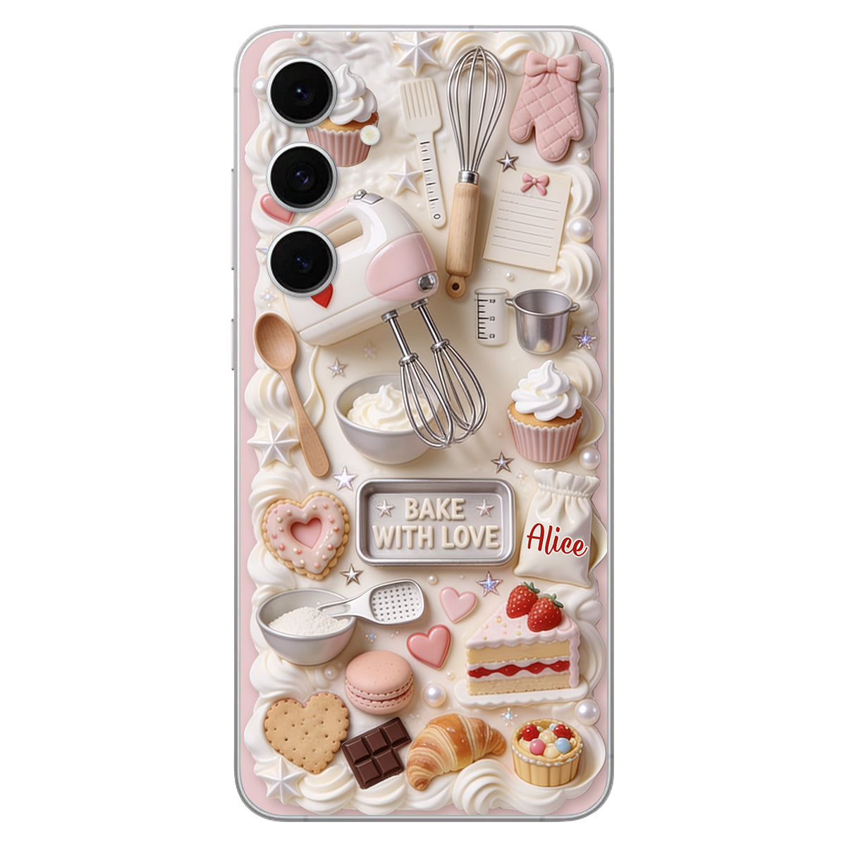 Bake With Love - Personalized Baking 3D Embossed Leather Phone Case