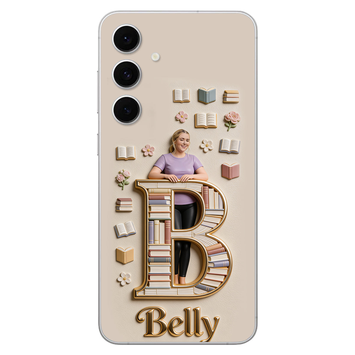 Book Lovers Gift - Personalized Book 3D Embossed Leather Phone Case