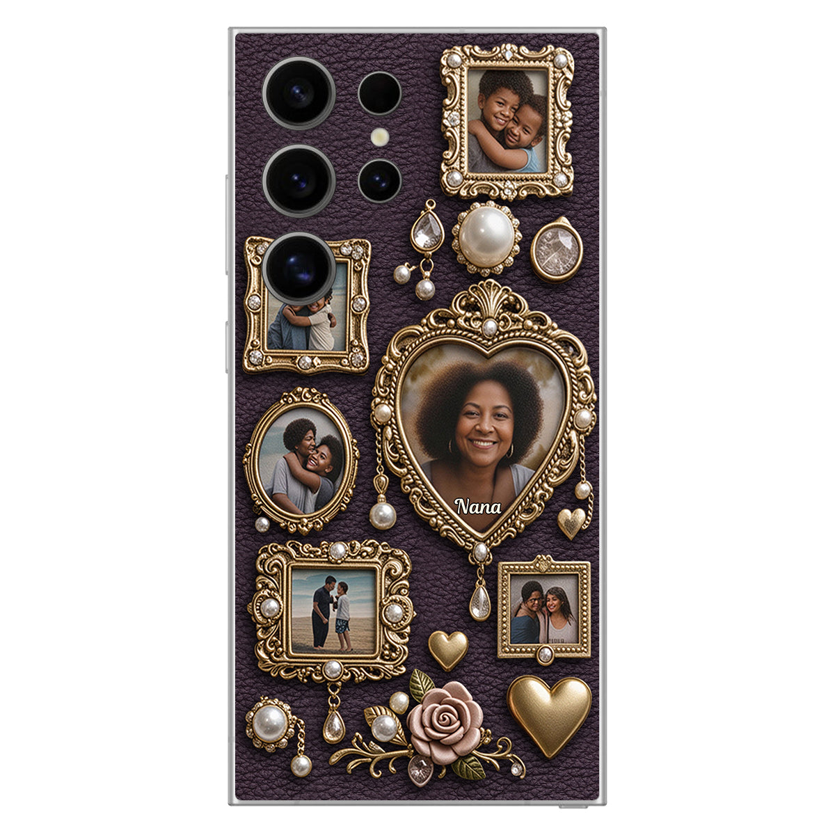 Le petit musée mignon de grand-mère - Étui de téléphone en cuir personnalisé pour grand-mère