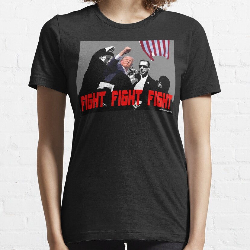 Kugelsicheres T-Shirt, „Niemals aufgeben“-Shirt, „Kämpfe für Amerika“-T-Shirt, Retro-Rallye-Shirt, „Kämpfen, kämpfen, kämpfen“-Shirt (T-Shirt & Hoodie)
