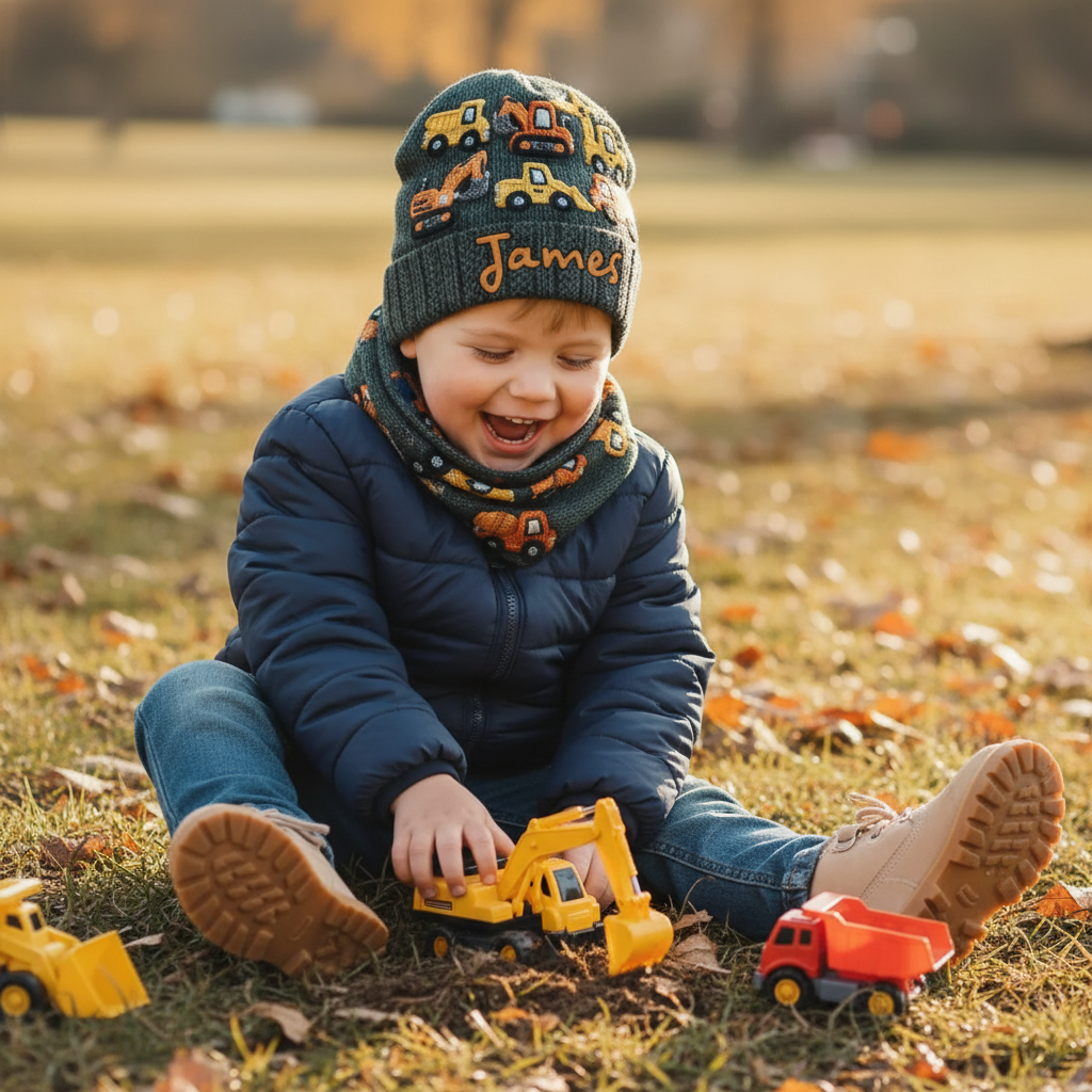 Baumaschinen - Personalisierte Kindermütze