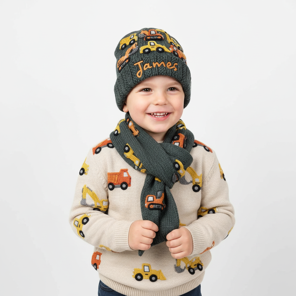 Baumaschinen - Personalisierte Kindermütze
