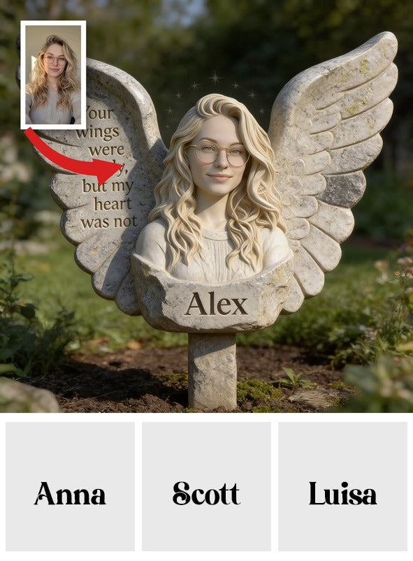 Plaque de jardin en acrylique personnalisée pour fille, ange mémorial