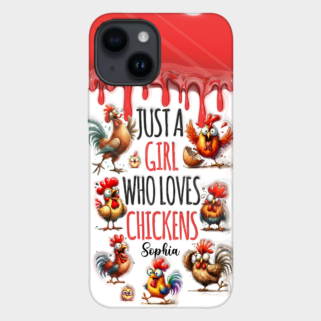 Une fille qui adore le poulet - Coque de téléphone personnalisée avec motif poulet intégral