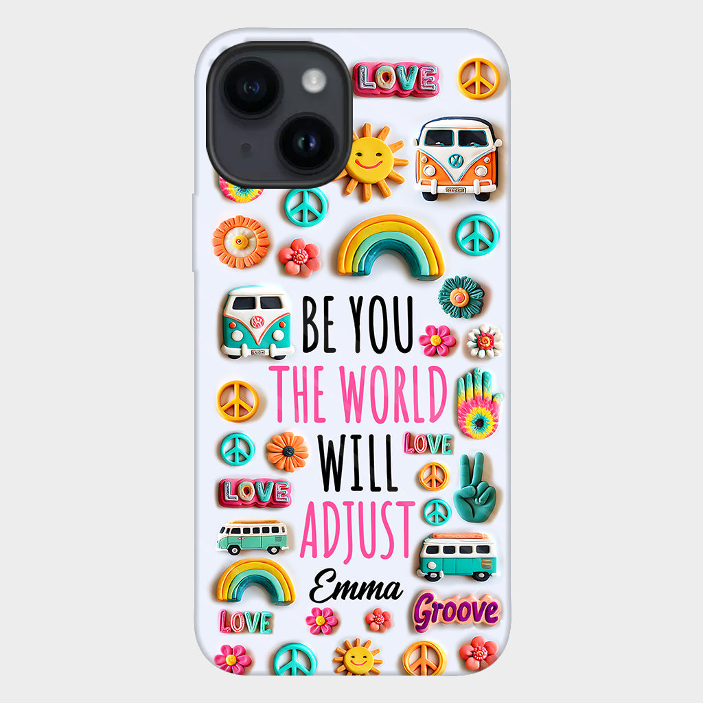 Sei du selbst – Personalisierte Handyhülle im Hippie-Stil mit Allover-Print