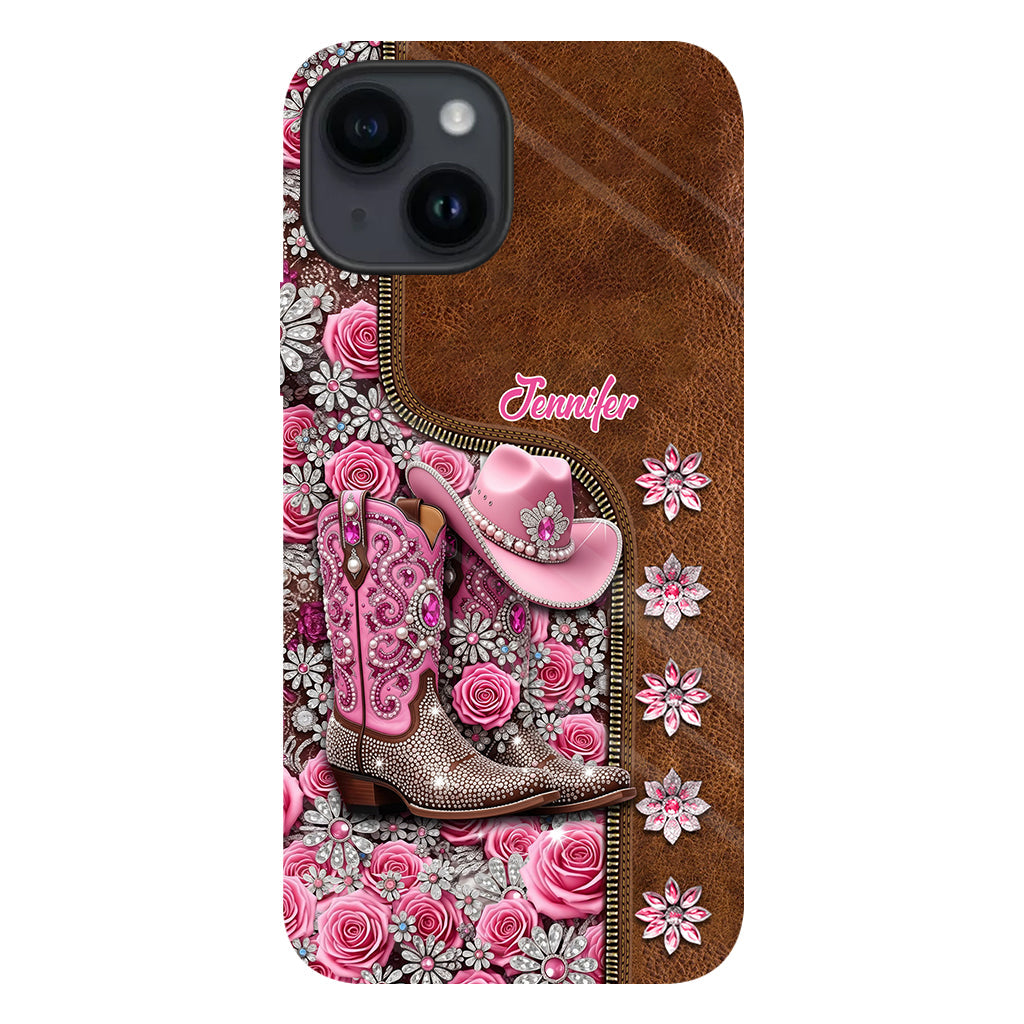 Wunderschöne Cowboystiefel - Personalisierte Handyhülle mit Cowgirl-Vollprint