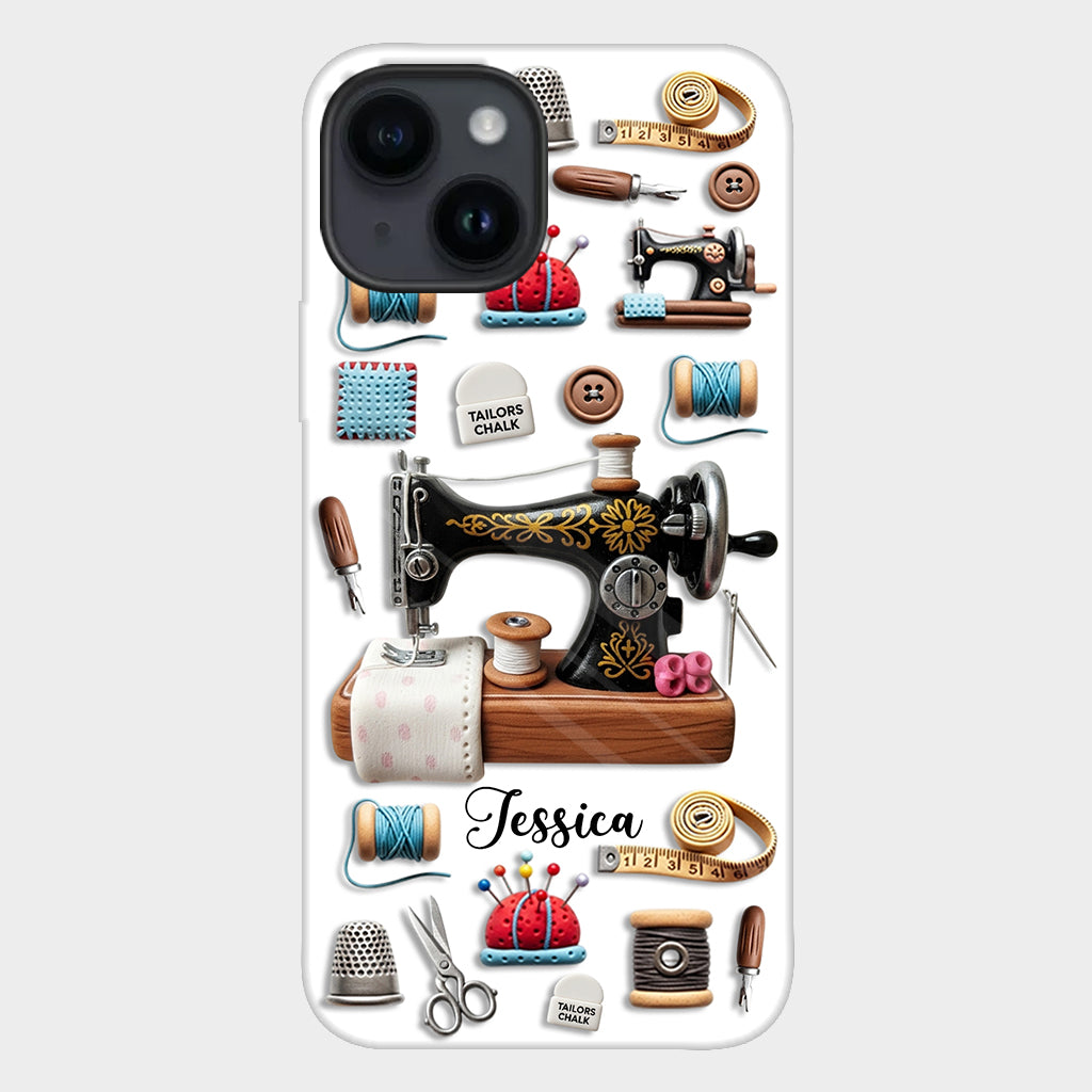 Superbe machine à coudre - Coque de téléphone personnalisée avec impression intégrale sur le thème de la couture