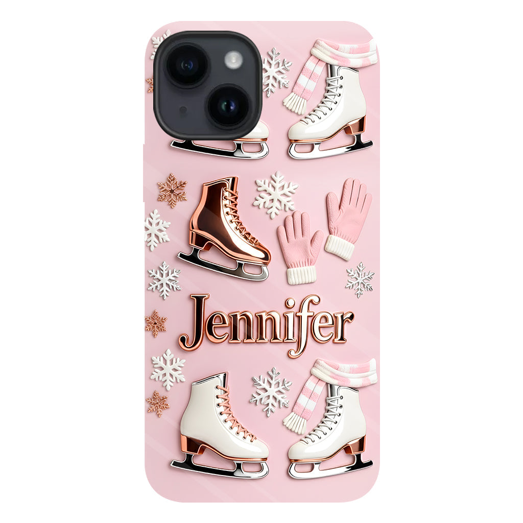Le patinage sur glace me rend heureux - Coque de téléphone personnalisée avec impression intégrale sur le thème du patinage sur glace