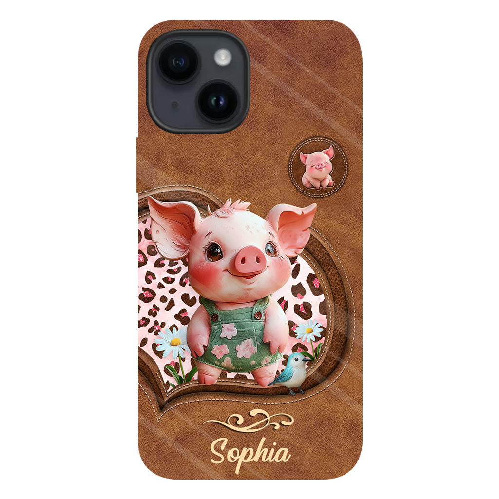 Niedliches Schwein – Personalisierte Handyhülle für Schweineliebhaber mit Volldruck
