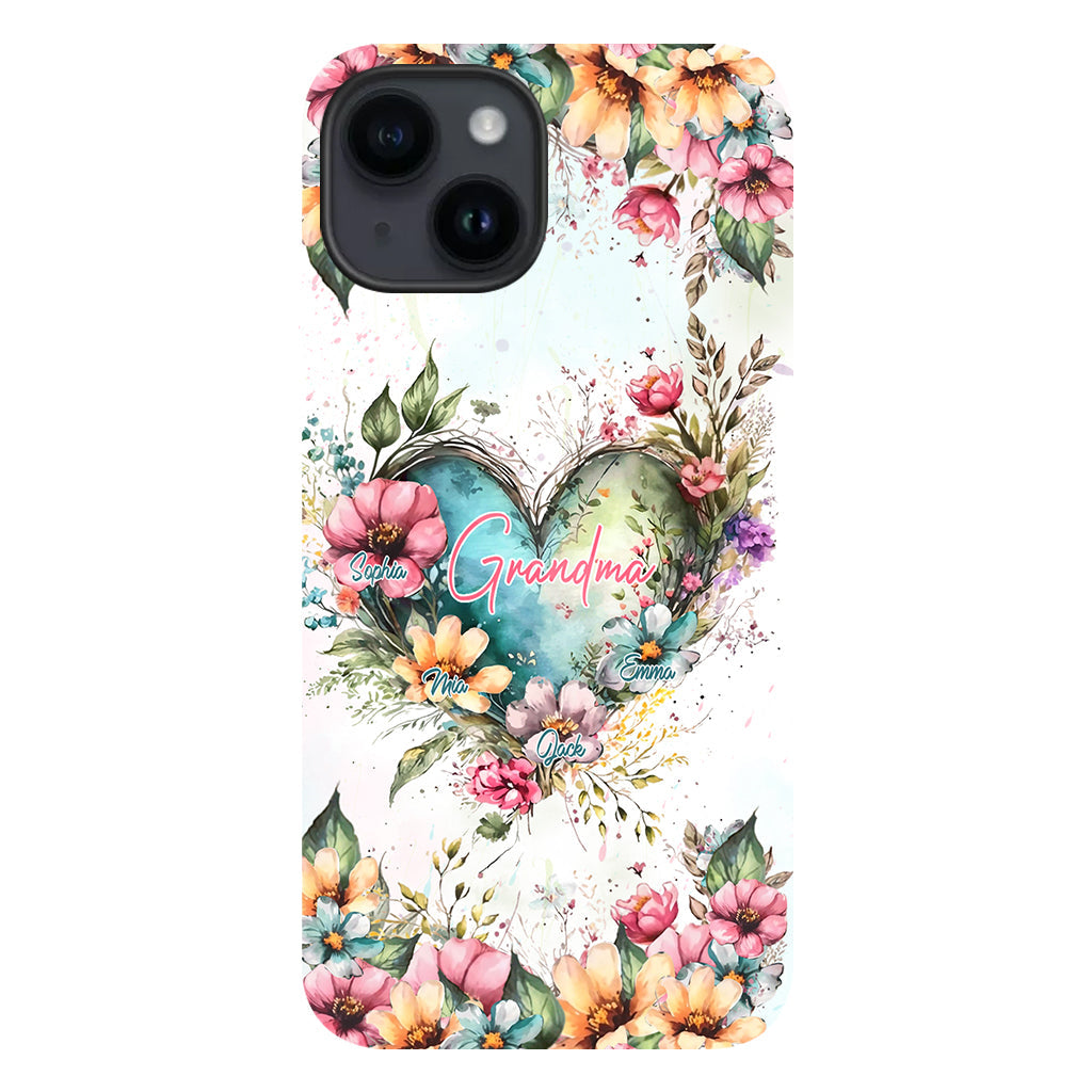 Grandma's Mom's Flowers - Personalized Grandma Full Print Phone Case