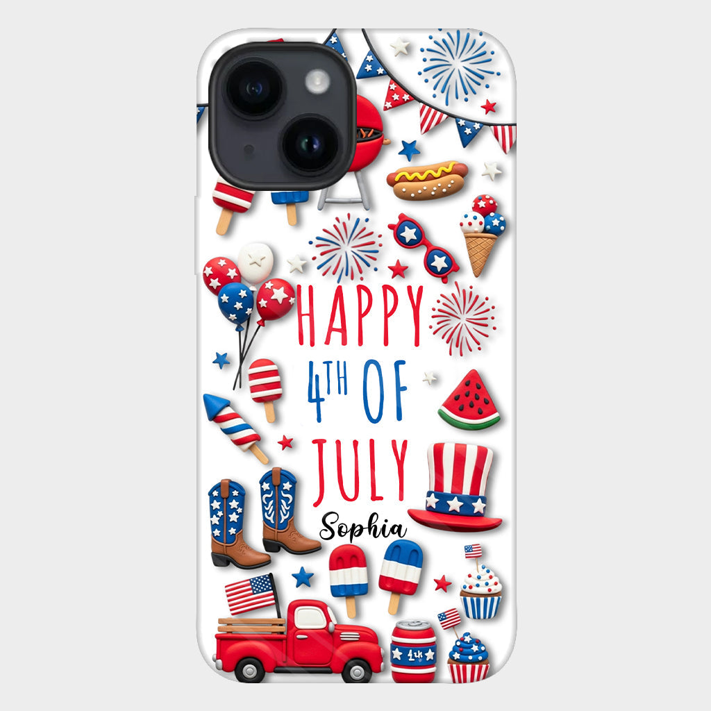 Joyeux 4 juillet ! Coque de téléphone personnalisée avec impression intégrale pour la fête nationale américaine (4 juillet).