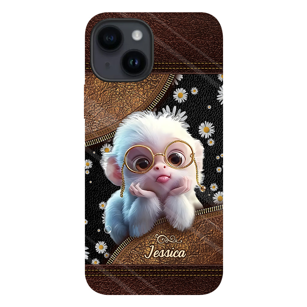 Coque de téléphone personnalisée avec imprimé intégral représentant un singe mignon