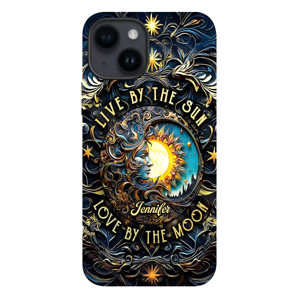 Vivre selon le soleil, aimer selon la lune - Coque de téléphone personnalisée style hippie avec imprimé intégral