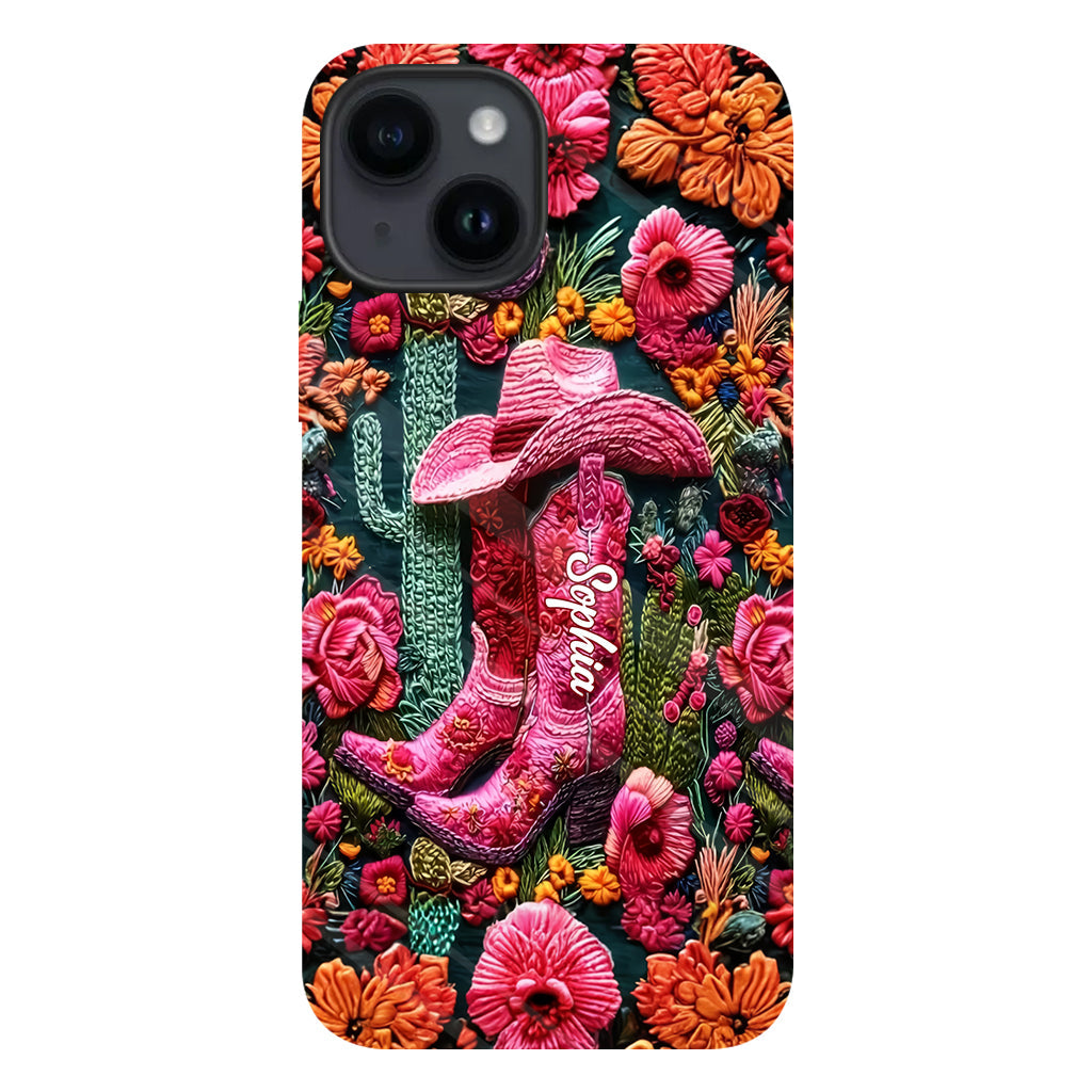 Pink Cowgirl – Personalisierte Handyhülle im Country-Girl-Stil mit Volldruck