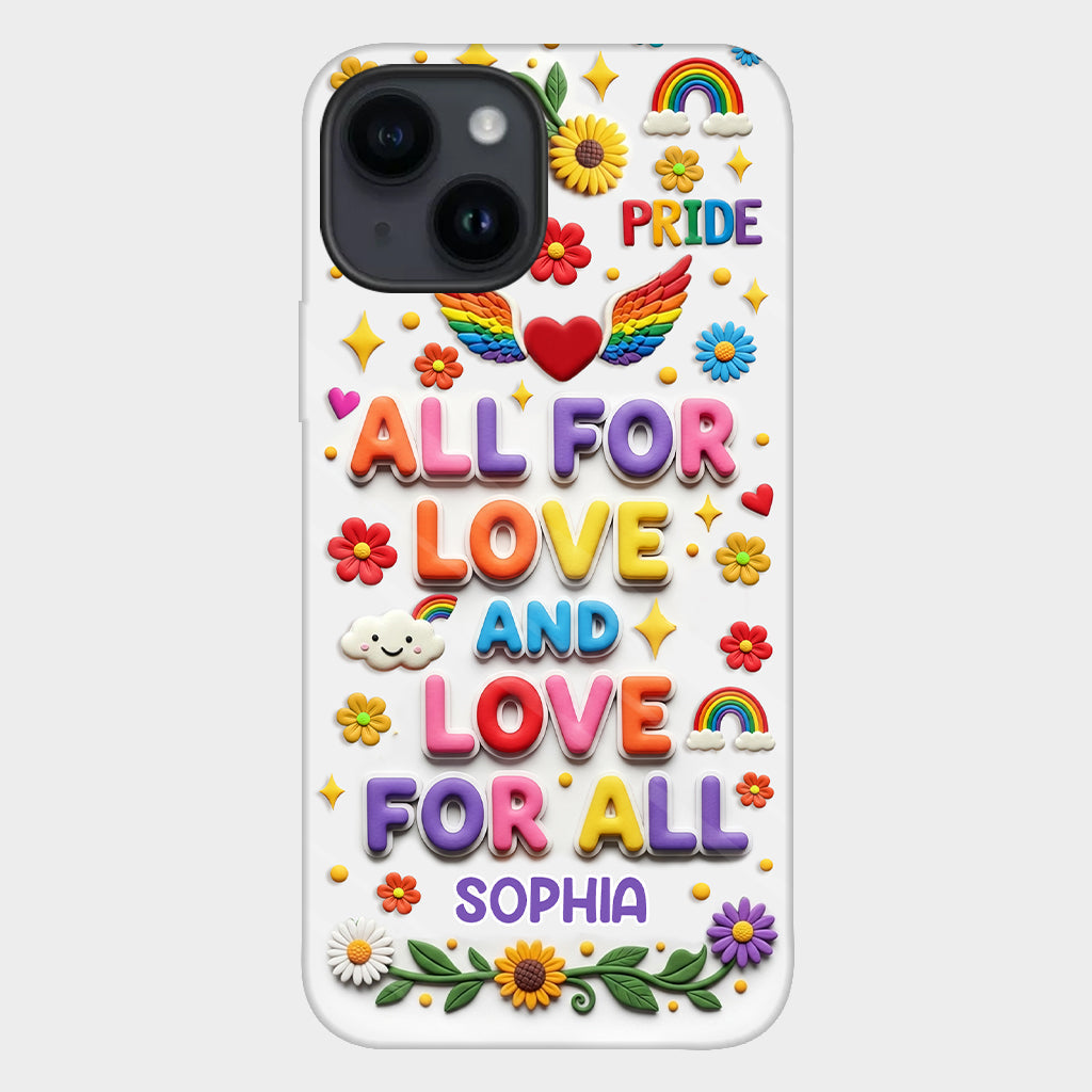 Alles für die Liebe und Liebe für alle – Personalisierte Handyhülle mit LGBT-Unterstützung und Vollbild-Print