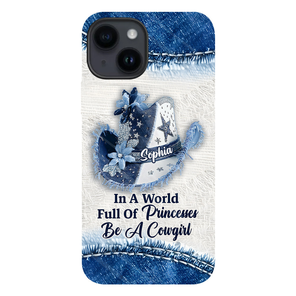 Dans un monde plein de princesses - Coque de téléphone personnalisée avec motif cowgirl