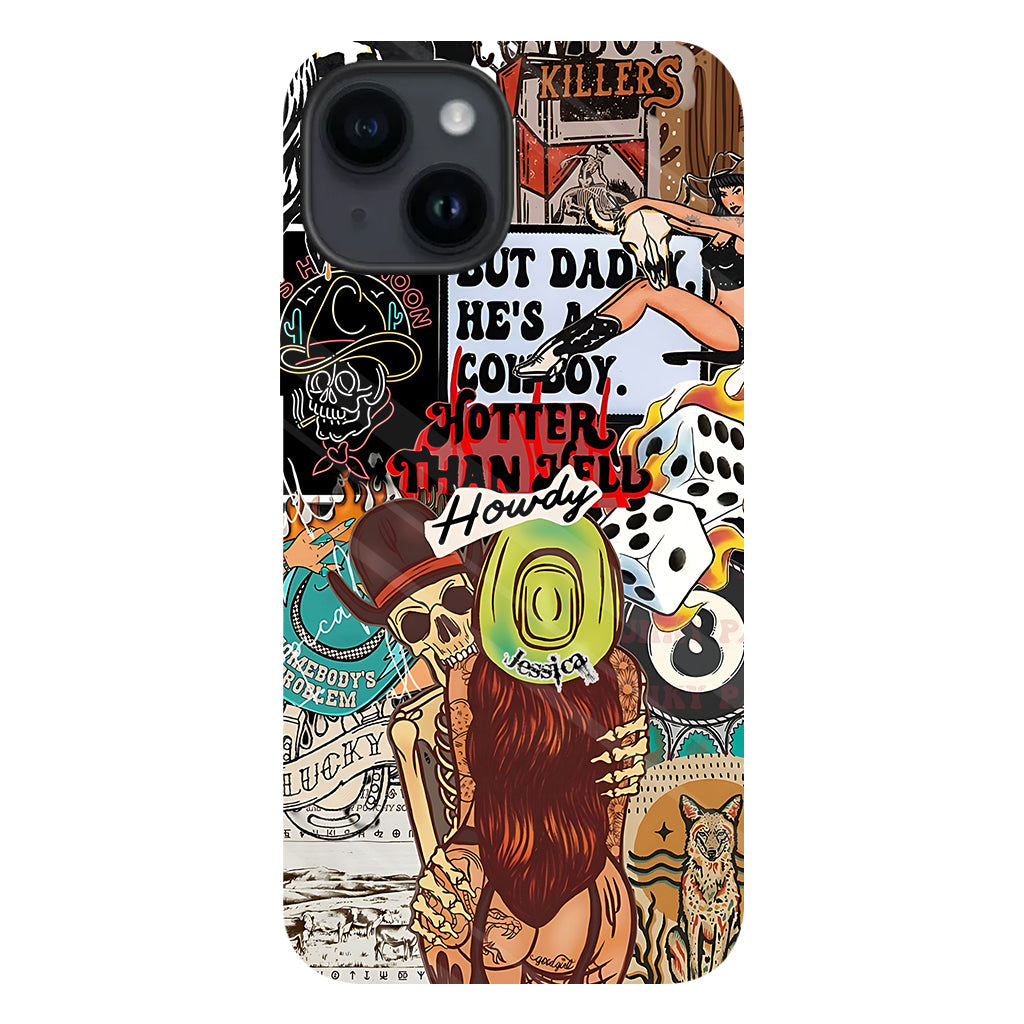 Salut Cowgirl ! Coque de téléphone personnalisée avec motif cowgirl