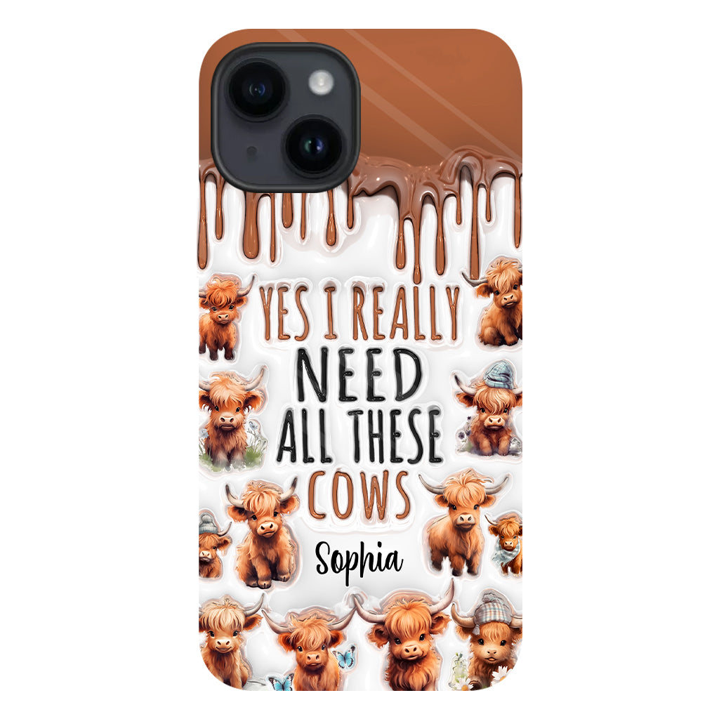 Oui, j'ai vraiment besoin de toutes ces vaches - Coque de téléphone personnalisée avec impression intégrale