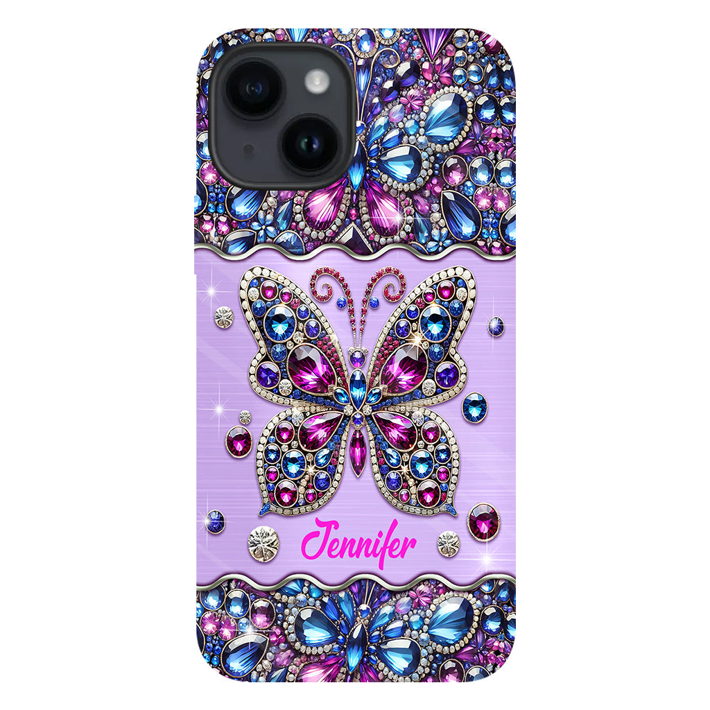 Glitzernder Schmetterling – Personalisierte Handyhülle mit Schmetterlingsmotiv