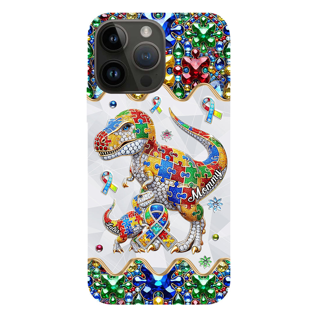 Strong Mama - Coque de téléphone personnalisée avec impression intégrale pour la sensibilisation à l'autisme